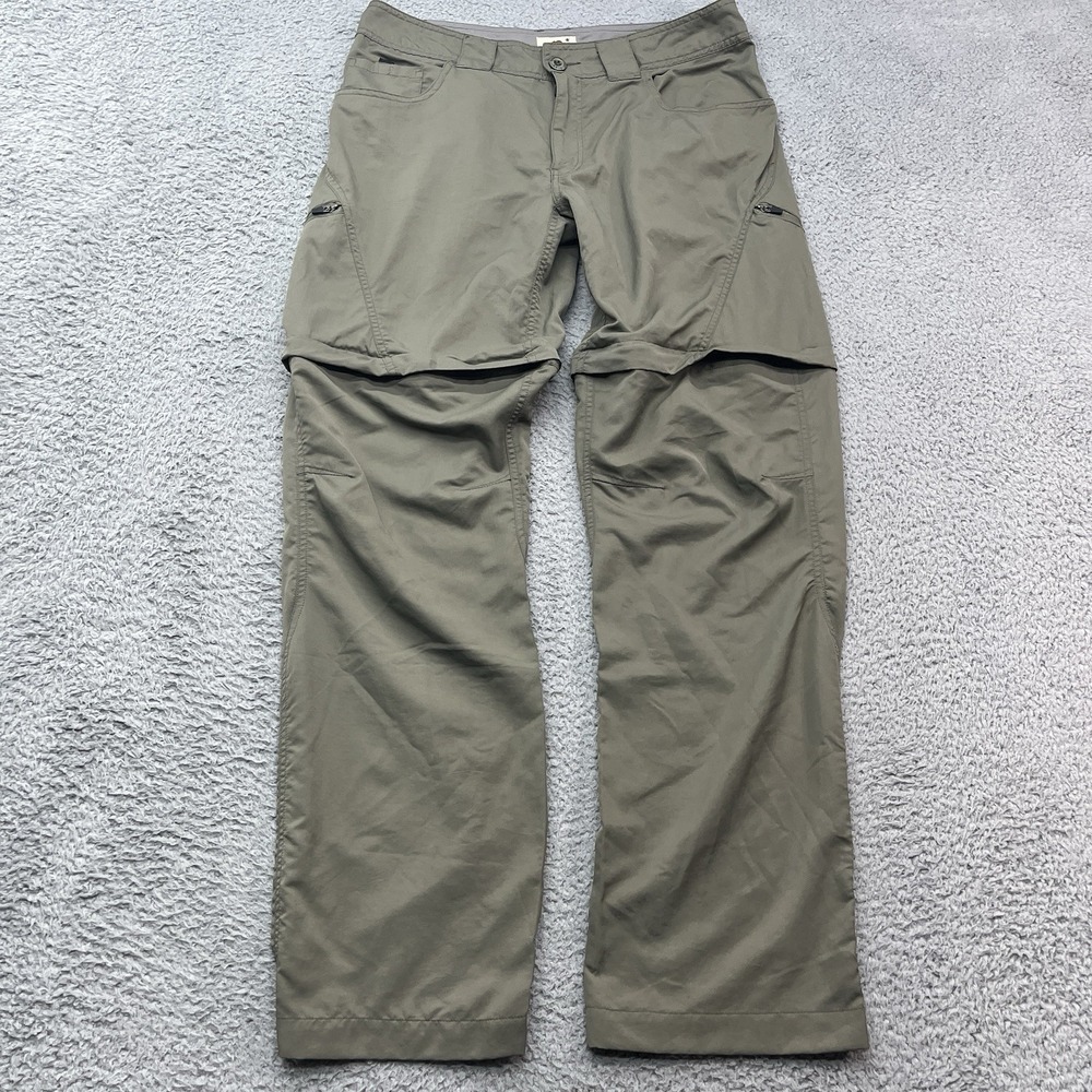 Dakota Grizzly Convertible Hiking Pants Mens 34x32 Green Nylon Cargo Gorpcore